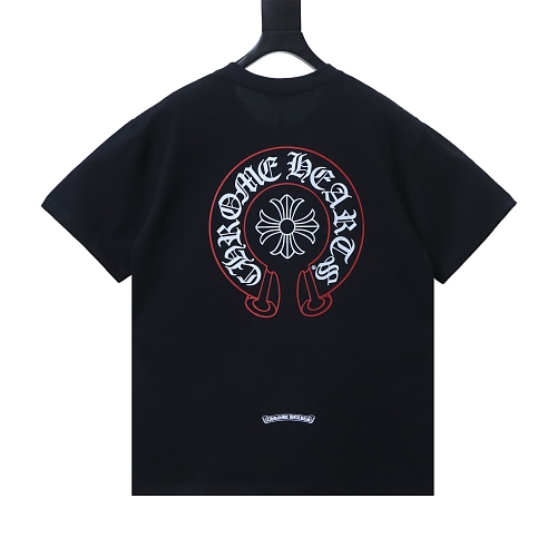 Chrome Hearts Pink-Trimmed Horseshoe T-shirt Black