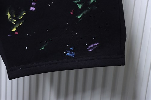 Dior Ink-Splatter Graffiti Embroidered Logo Shorts Black