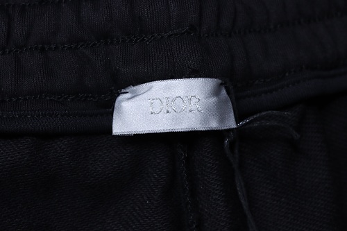 Dior Ink-Splatter Graffiti Embroidered Logo Shorts Black