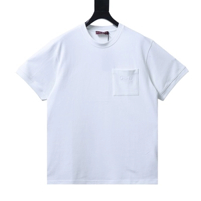 Gucci Pocket Horsebit Embroidered T-Shirt White 01
