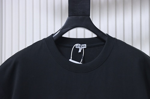 Loewe Misaligned Logo Embroidered T-Shirt Black