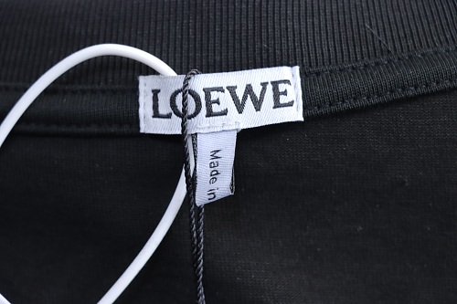 Loewe Misaligned Logo Embroidered T-Shirt Black
