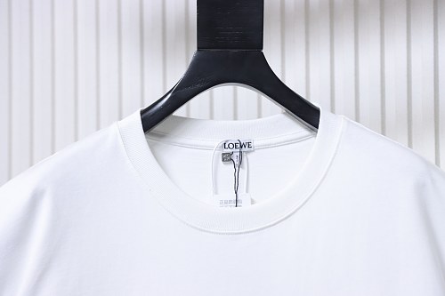 Loewe Misaligned Logo Embroidered T-Shirt White