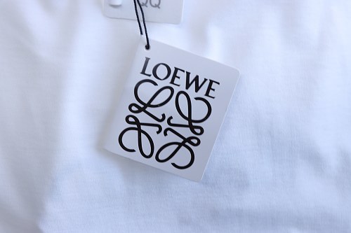 Loewe Misaligned Logo Embroidered T-Shirt White