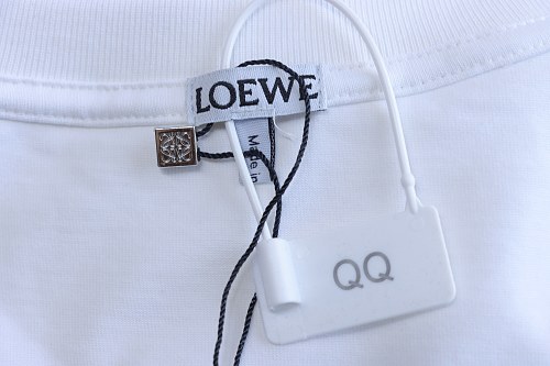 Loewe Misaligned Logo Embroidered T-Shirt White