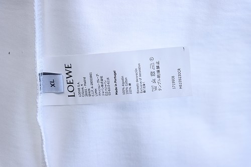 Loewe Misaligned Logo Embroidered T-Shirt White