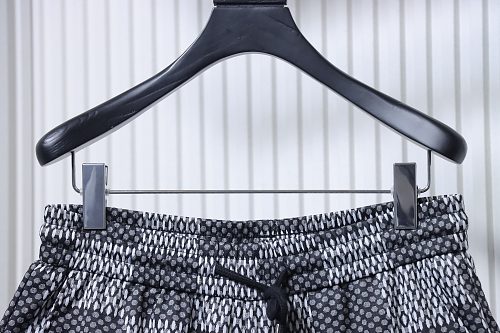 Louis Vuitton Rhinestone Letter Logo Checkerboard Shorts