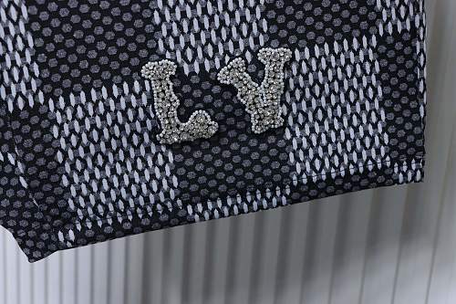 Louis Vuitton Rhinestone Letter Logo Checkerboard Shorts