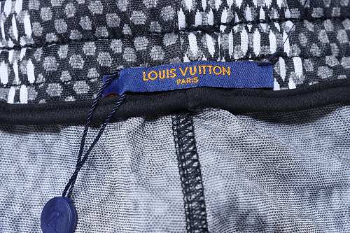 Louis Vuitton Rhinestone Letter Logo Checkerboard Shorts