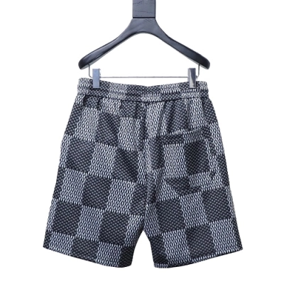 Louis Vuitton Rhinestone Letter Logo Checkerboard Shorts 02
