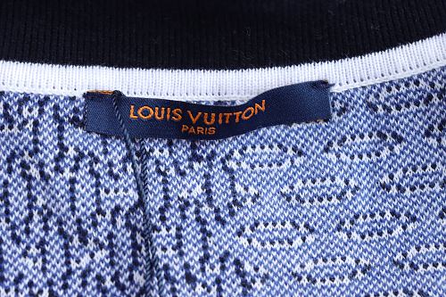 Louis Vuitton Short-Sleeve Jacquard Knit Cardigan (Checkerboard Pattern)