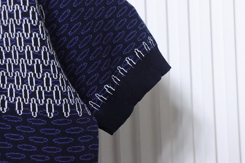 Louis Vuitton Short-Sleeve Jacquard Knit Cardigan (Checkerboard Pattern)