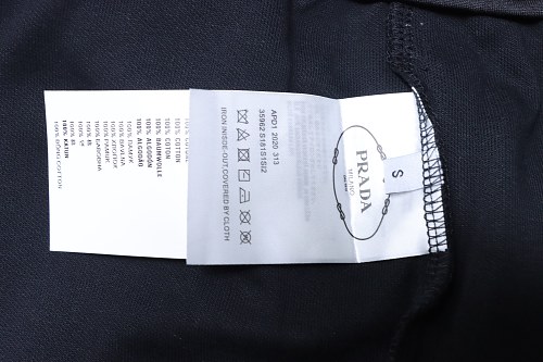 Prada Black Shorts with Striped Hem