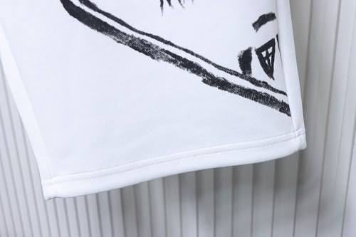 Prada Triangle Logo Hand-Drawn Print Shorts White