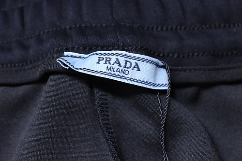 Prada Triangle Logo Hand-Drawn Print Shorts Black