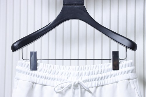 Prada White Shorts with Striped Hem