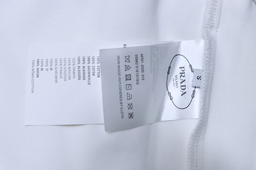Prada White Shorts with Striped Hem