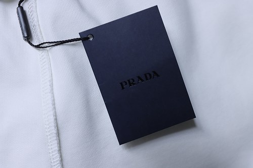 Prada White Shorts with Striped Hem
