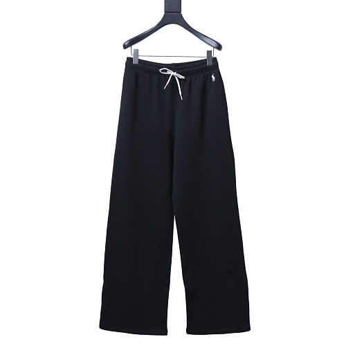 Ralph Lauren White Embroidered Logo Casual Trousers Black