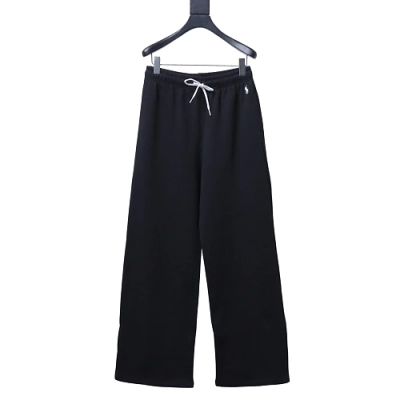 Ralph Lauren White Embroidered Logo Casual Trousers Black 01
