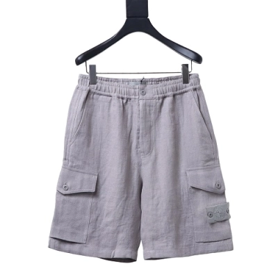 Stone Island Grey Linen Shorts 01