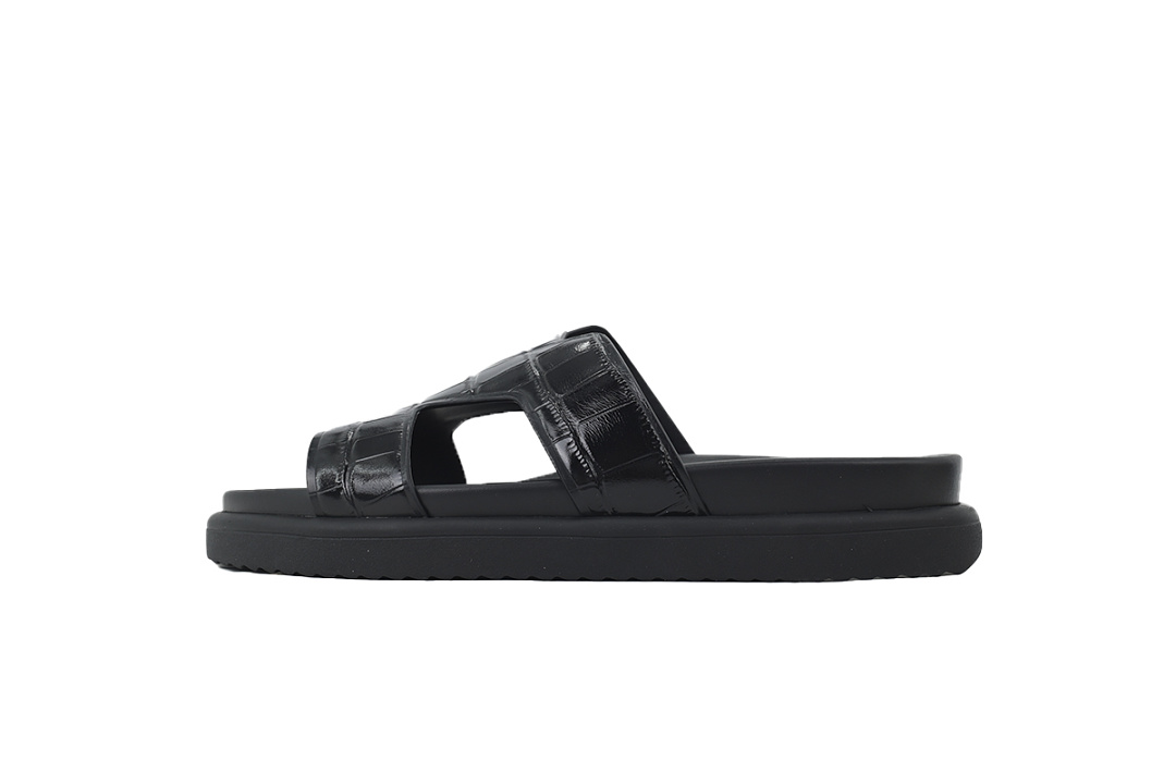Louis Vuitton Oasis Mule Shoes Black Crocodile Leather