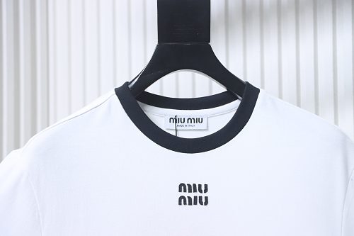 Miu Miu Black and White Color-Block T-shirt