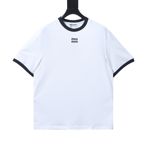 Miu Miu Black and White Color-Block T-shirt