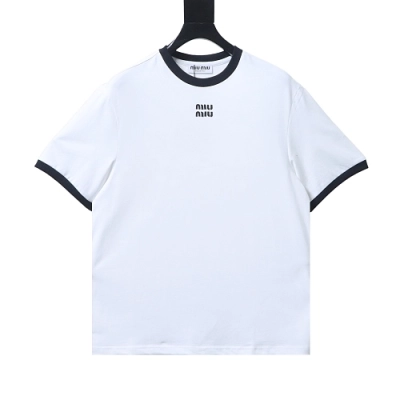 Miu Miu Black and White Color-Block T-shirt 01