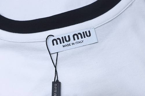 Miu Miu Black and White Color-Block T-shirt
