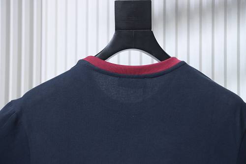 Miu Miu Blue and Red Color-Block T-Shirt