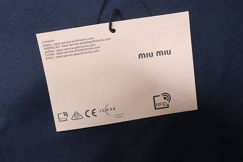 Miu Miu Blue and Red Color-Block T-Shirt