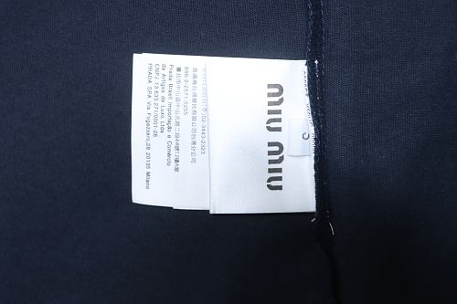 Miu Miu Blue and Red Color-Block T-Shirt