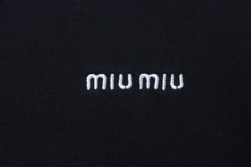 Miu Miu Embroidered Logo T-Shirt Black