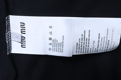 Miu Miu Embroidered Logo T-Shirt Black