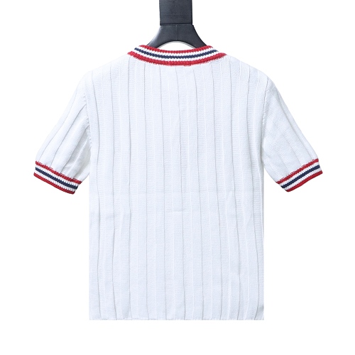 Miu Miu Preppy-Style Short-Sleeve Knit T-Shirt White