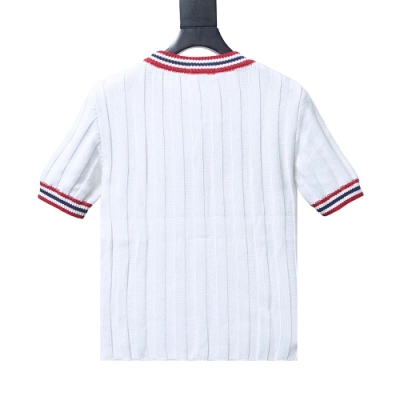 Miu Miu Preppy-Style Short-Sleeve Knit T-Shirt White 02