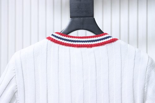 Miu Miu Preppy-Style Short-Sleeve Knit T-Shirt White