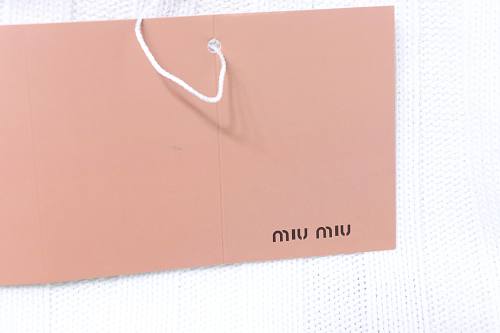 Miu Miu Preppy-Style Short-Sleeve Knit T-Shirt White