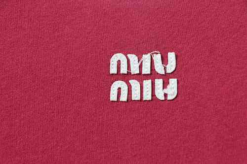 Miu Miu Red and White Color-Block T-shirt