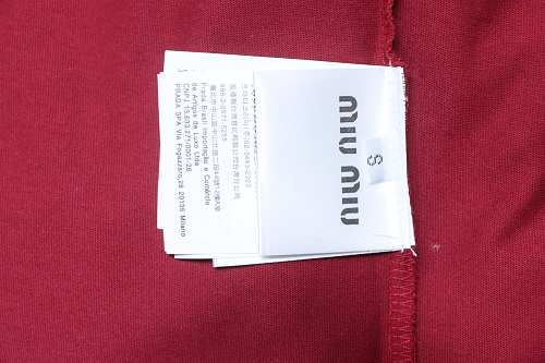 Miu Miu Red and White Color-Block T-shirt