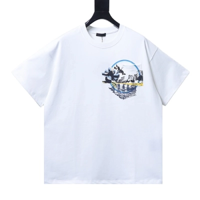 Prada Pocket Peony Print T-Shirt White 01