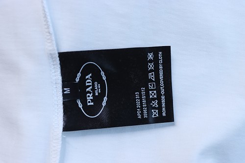 Prada Pocket Peony Print T-Shirt White