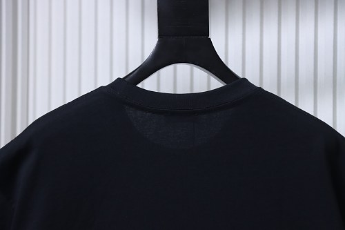 Prada Pocket Peony Print T-Shirt Black