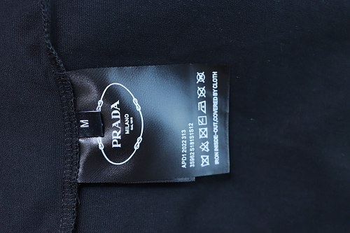 Prada Pocket Peony Print T-Shirt Black