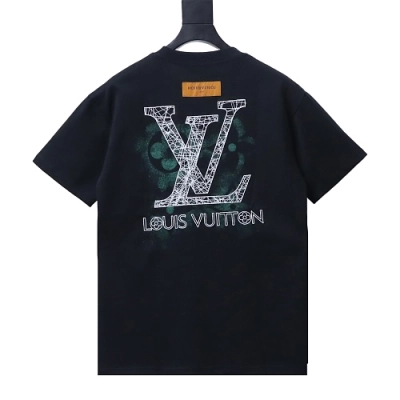 Louis Vuitton Line Logo T-Shirt Black 01