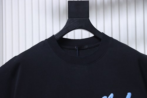 Moncler M-Embroidered Letter T-Shirt Black