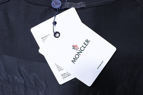 Moncler M-Embroidered Letter T-Shirt Black