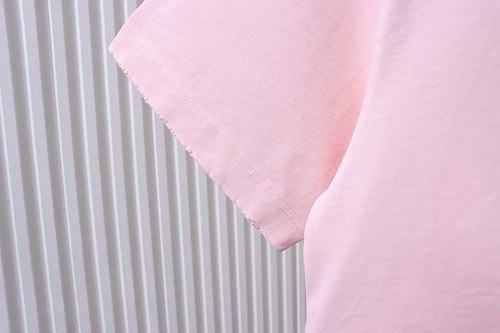 Moncler M-Embroidered Letter T-Shirt Pink