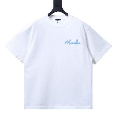 Moncler M-Embroidered Letter T-Shirt White 01